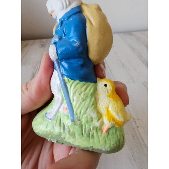 Vintage plaster Easter Bunny rabbit chick figurine decor statue - Picture 6 of 10